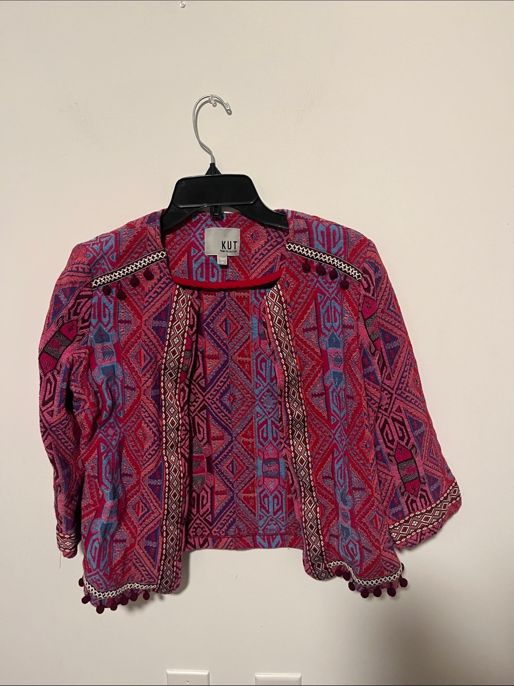 Kut from the Kloth Pink & Blue Patterned Boho Jacket
